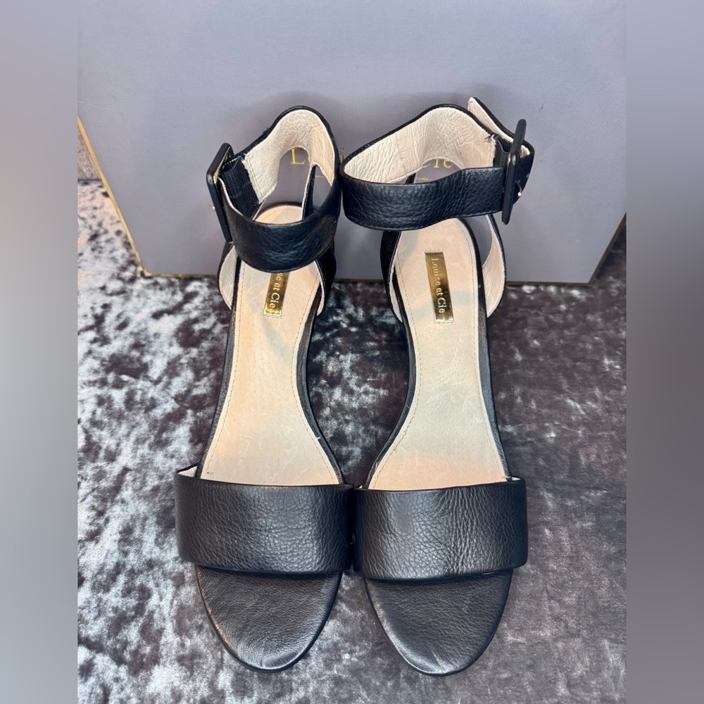 Louise et Cie Lo Punya black wedge Sandal Size 9 1/2 - Picture 3 of 10